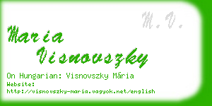 maria visnovszky business card